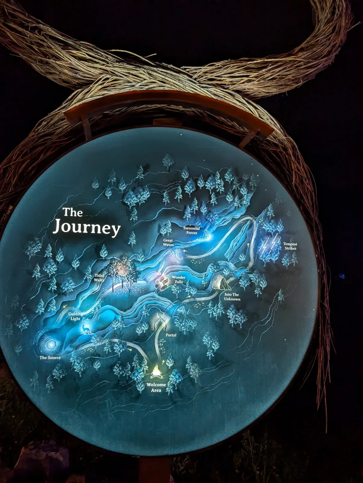 The Journey map at the start of Aquavia Lumina