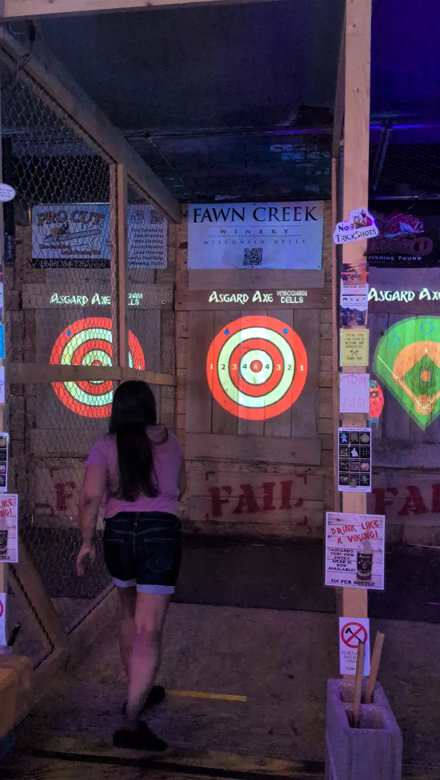 An axe throwing target at Asgard