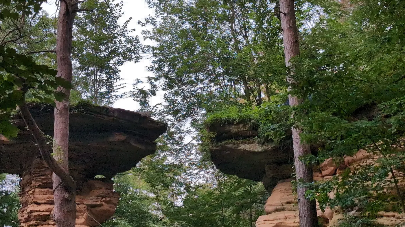 The gap between Stand Rock and the neighboring cliff