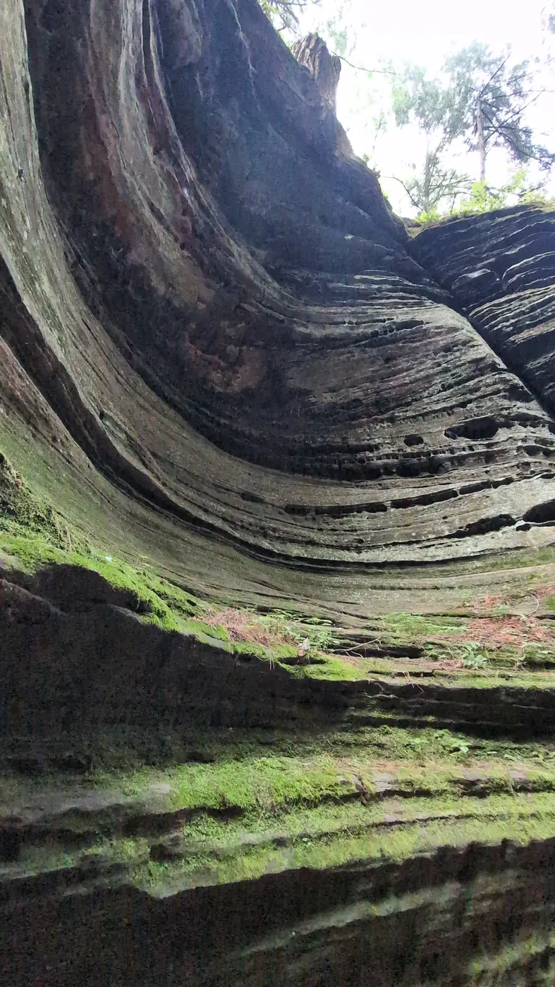 Curving sandstone walls inside Witches Gulch