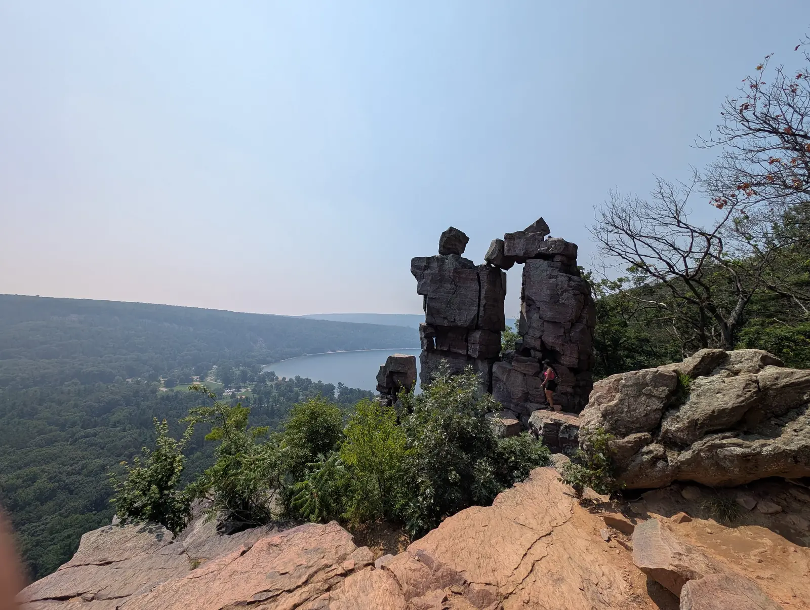 Devil's Doorway rock formation on the East Bluff above Devil's Lake