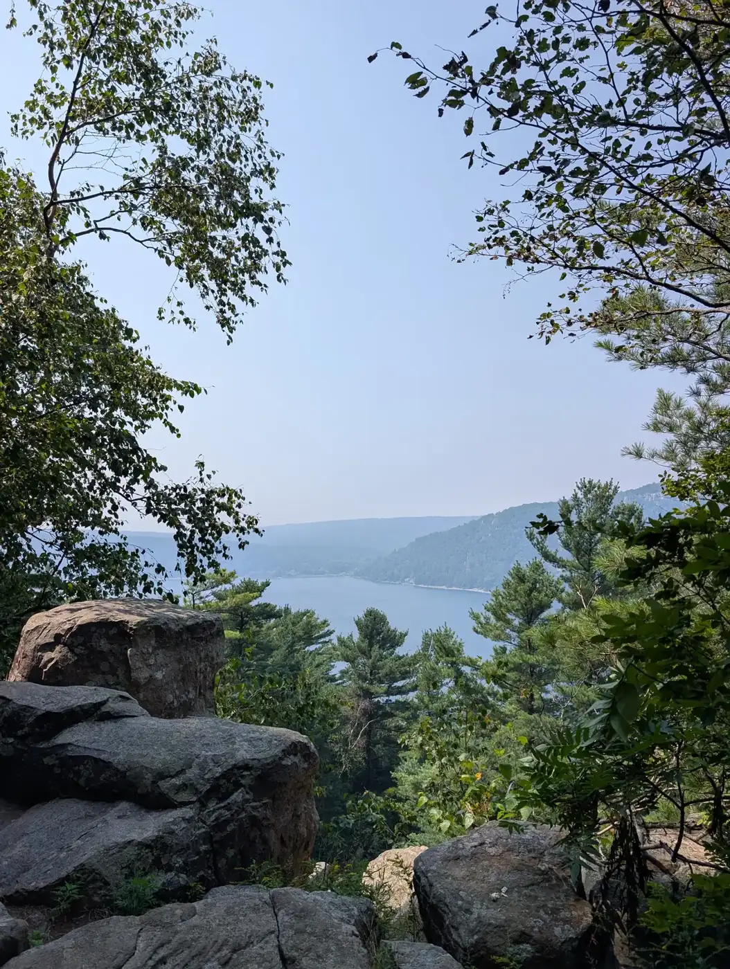 Rocky steps and boulders along the East Bluff Trail