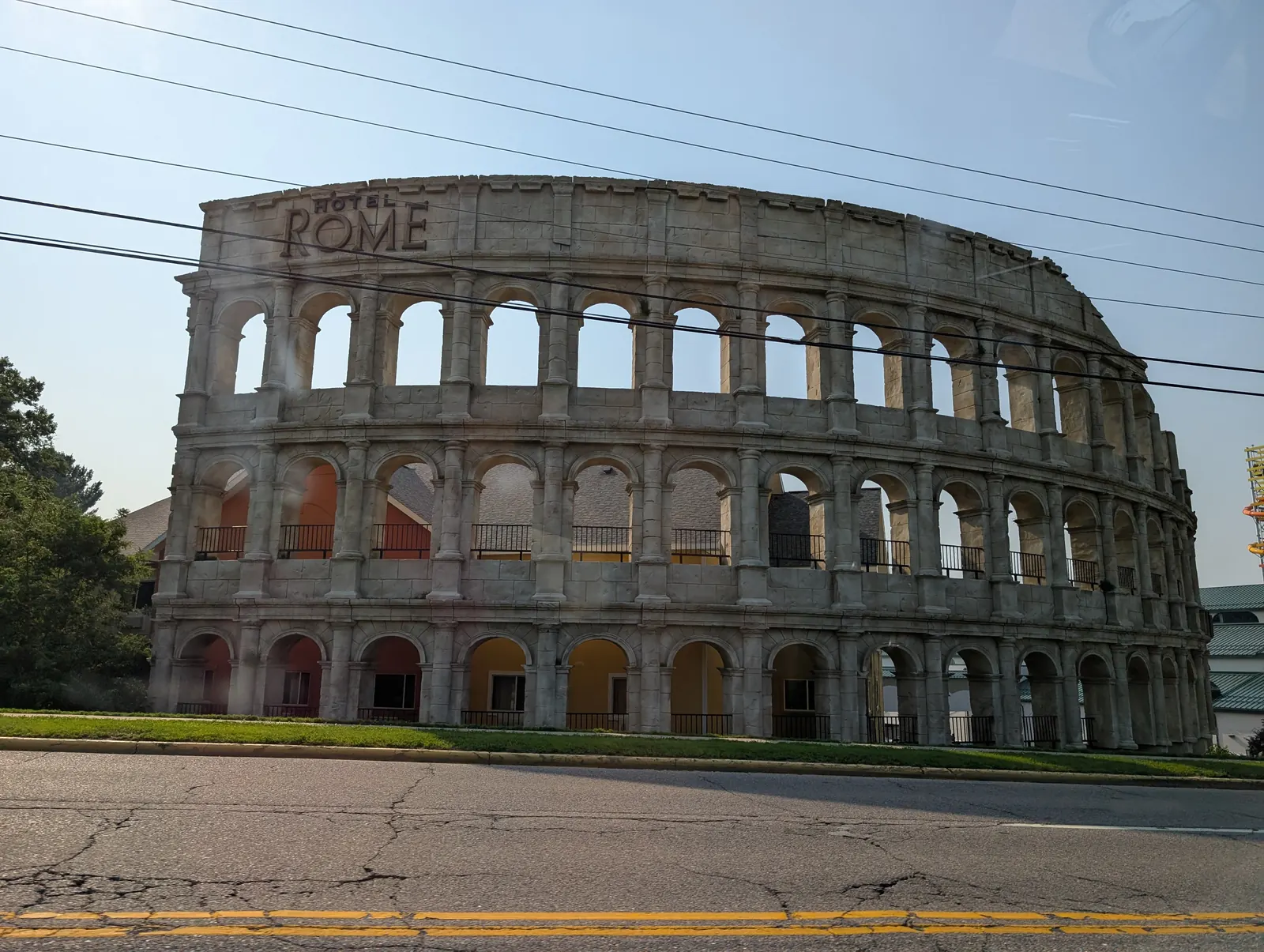 The Roman Colosseum replica at Mt. Olympus Water and Theme Park in Wisconsin Dells